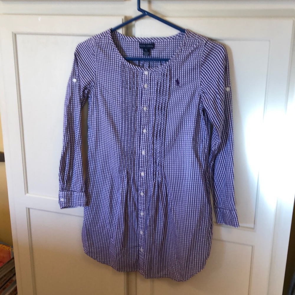 Girls Ralph Lauren Gingham Shirt Dress Size 12